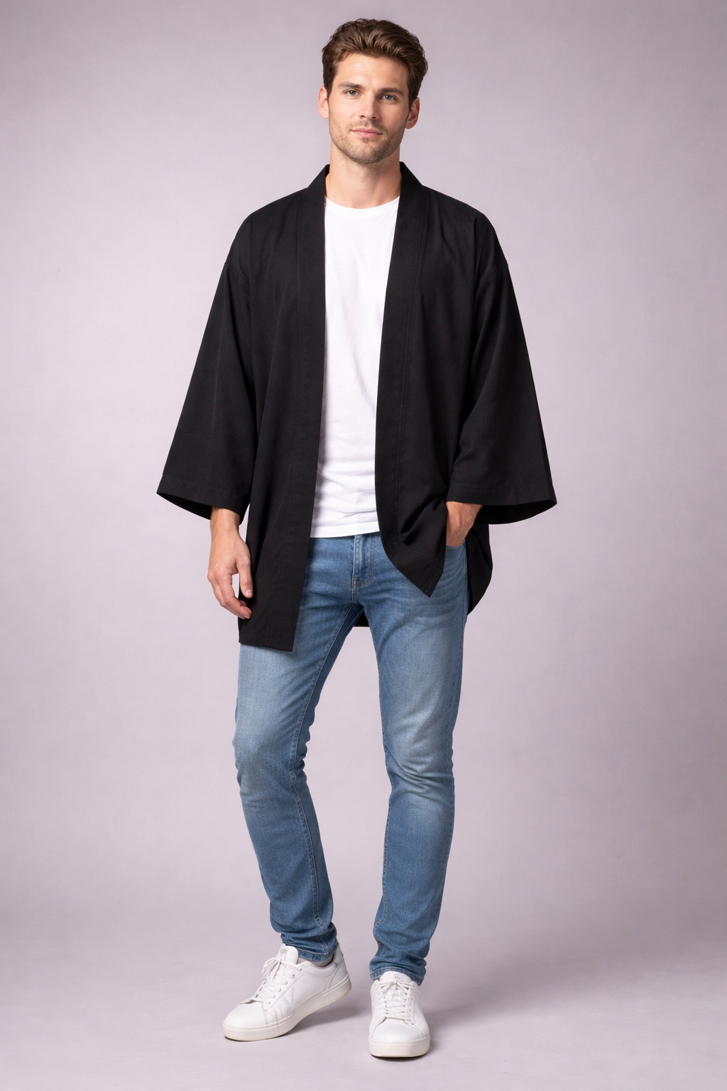 Veste Kimono Satin Mixte