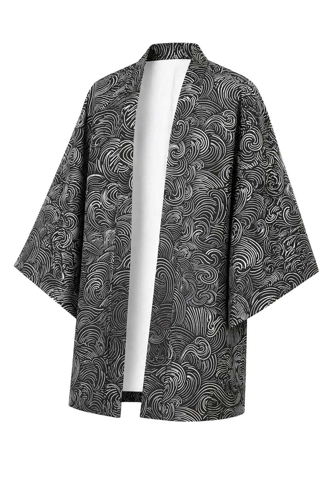 Veste Kimono Homme Noir Vague