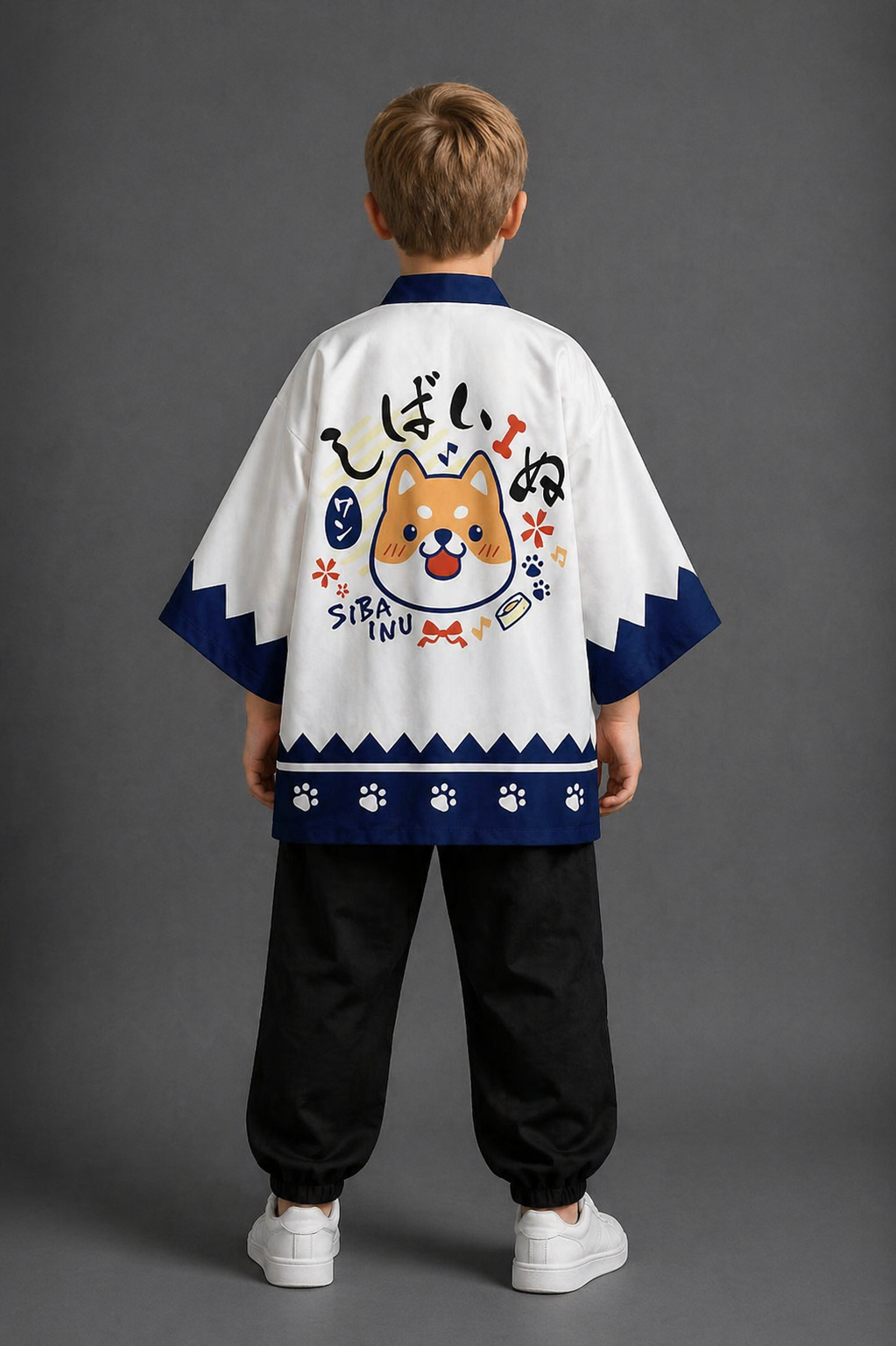 Veste Kimono Relax Garçon Akita Inu