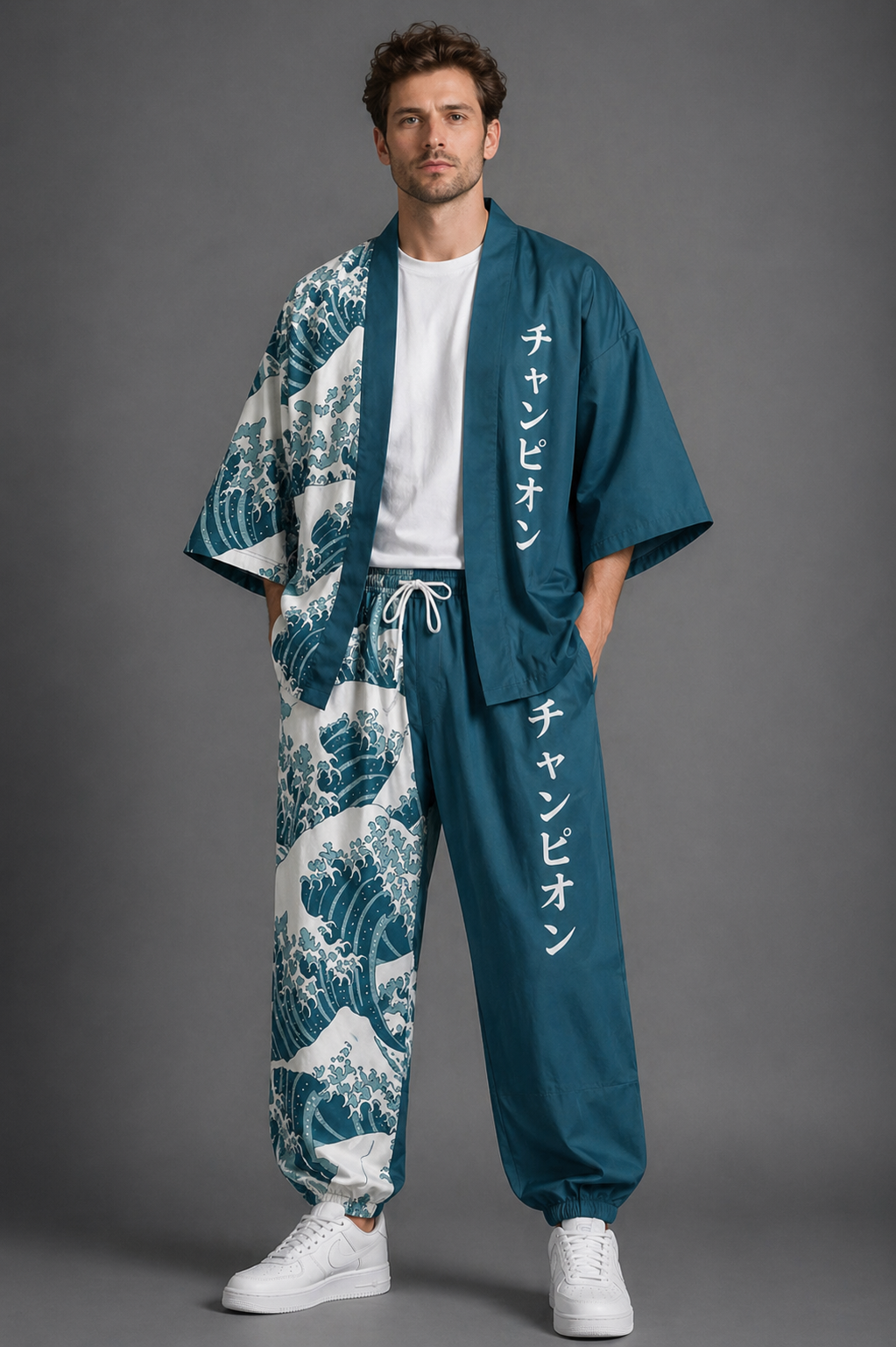 Ensemble Kimono et Pantalon Homme Tsunami Vert