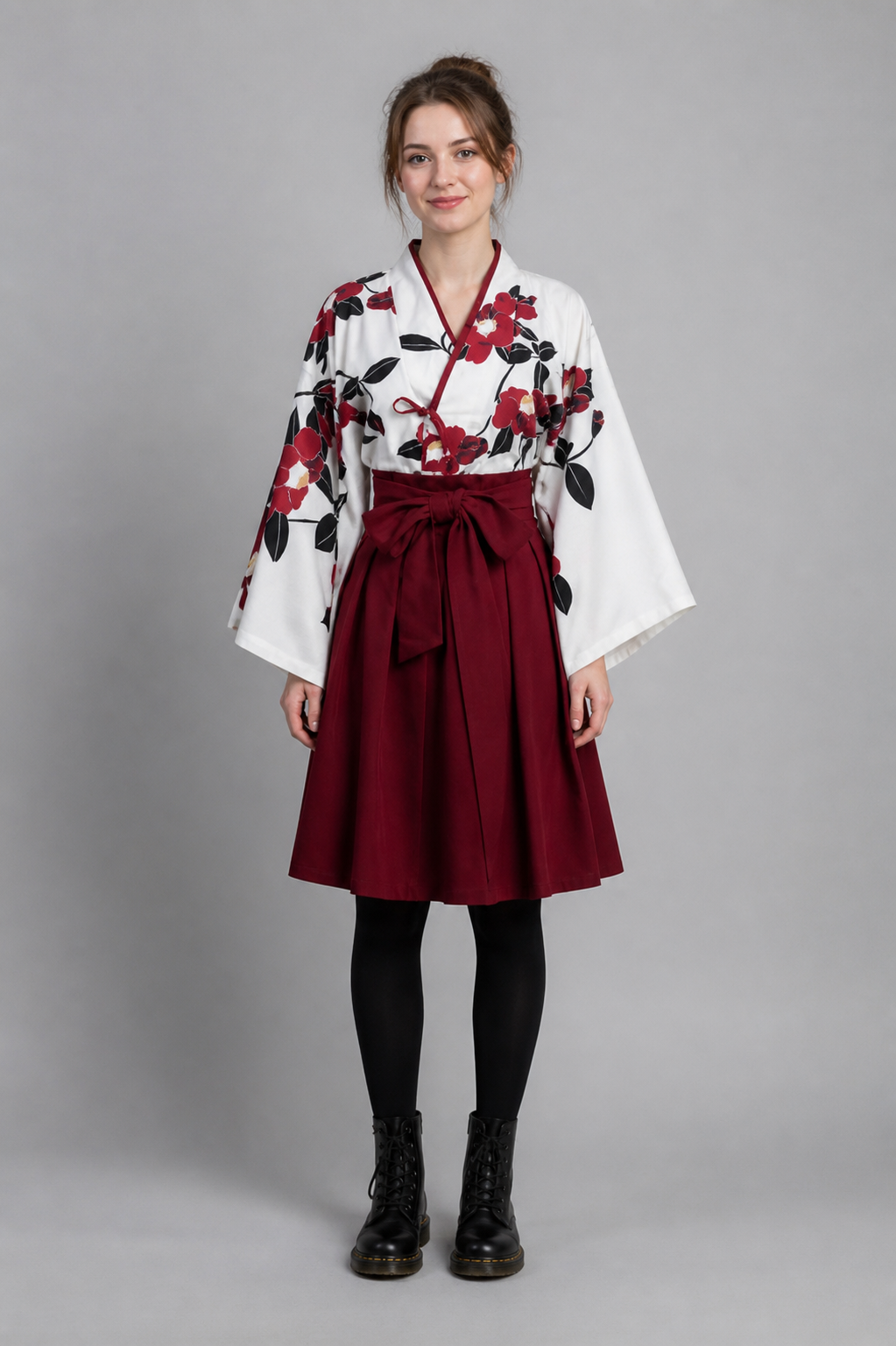 Kimono Jupe Courte Rouge