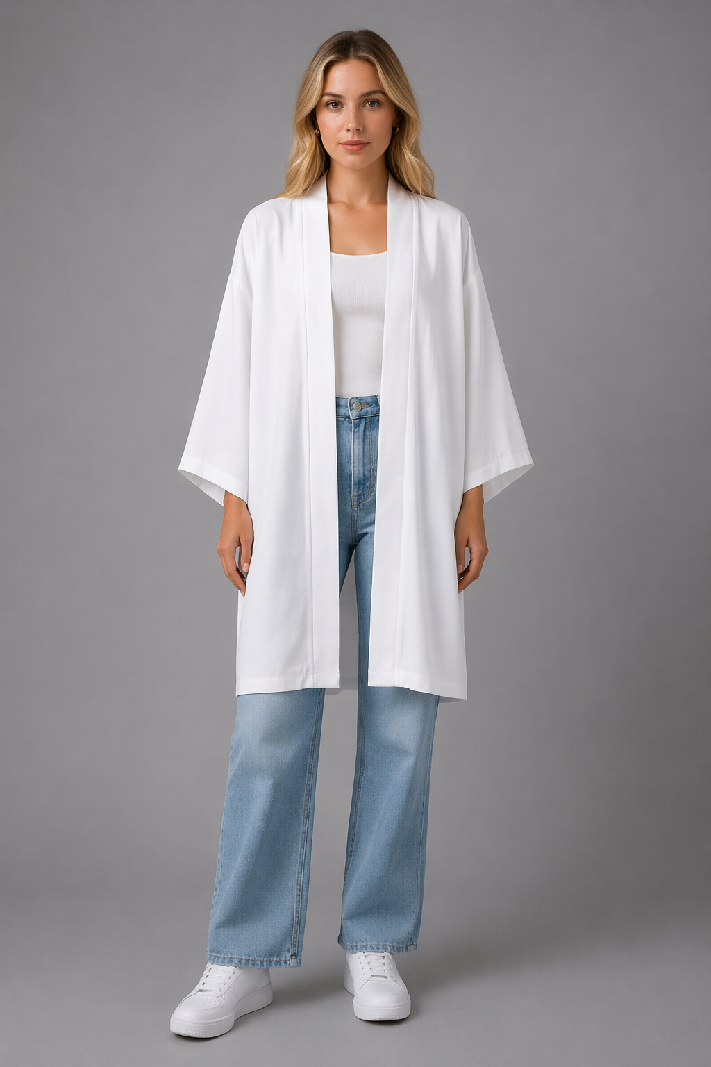 Veste Kimono Satin Mixte