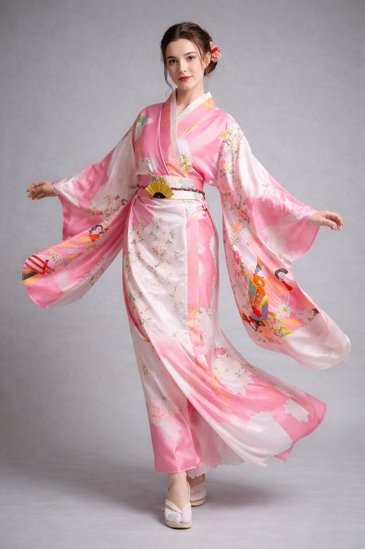 Robe Kimono Femme Rose