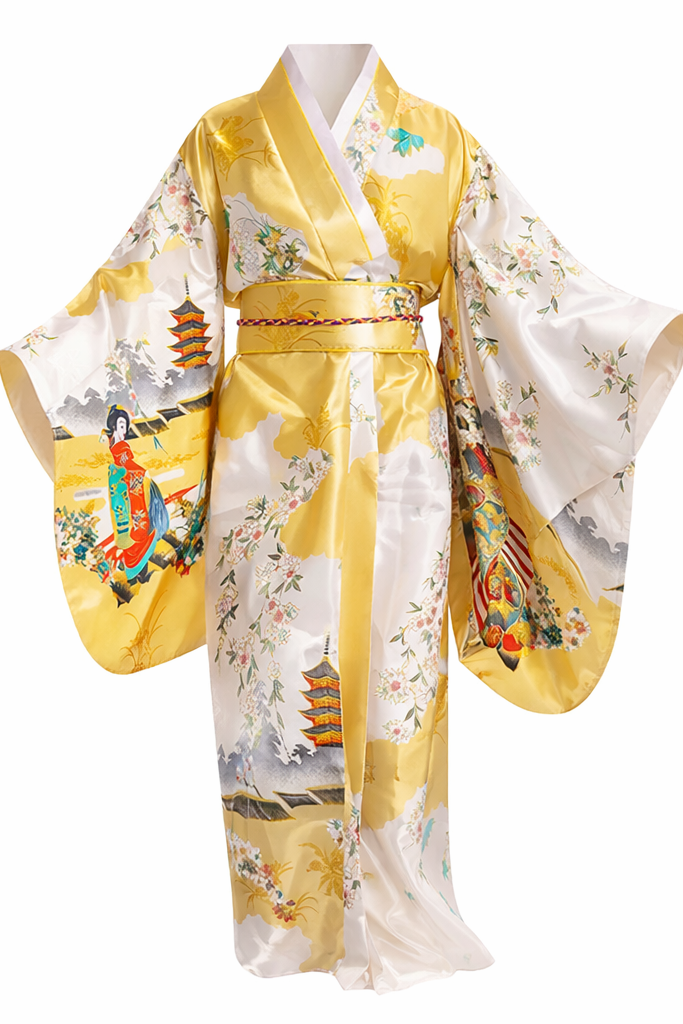 Robe Kimono Femme Jaune