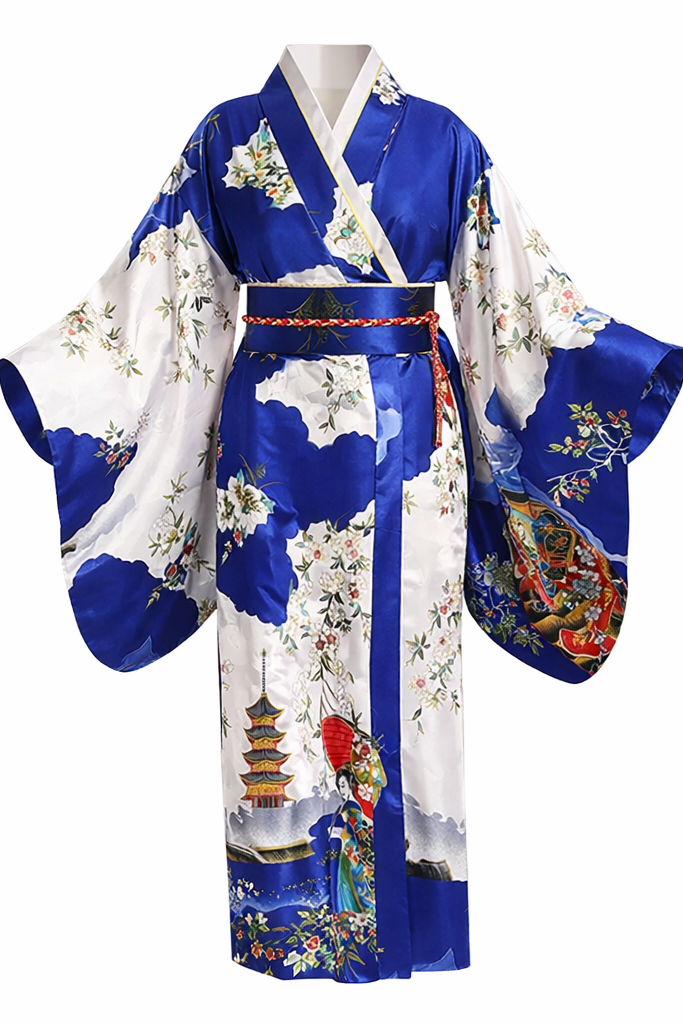 Robe Kimono Femme Bleu
