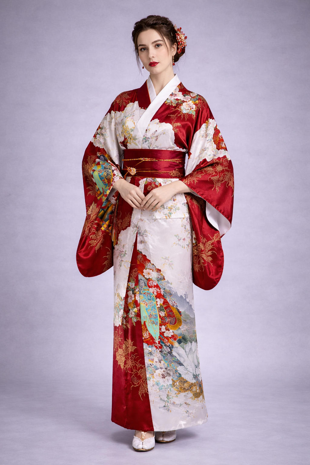 Robe Kimono Femme Rouge