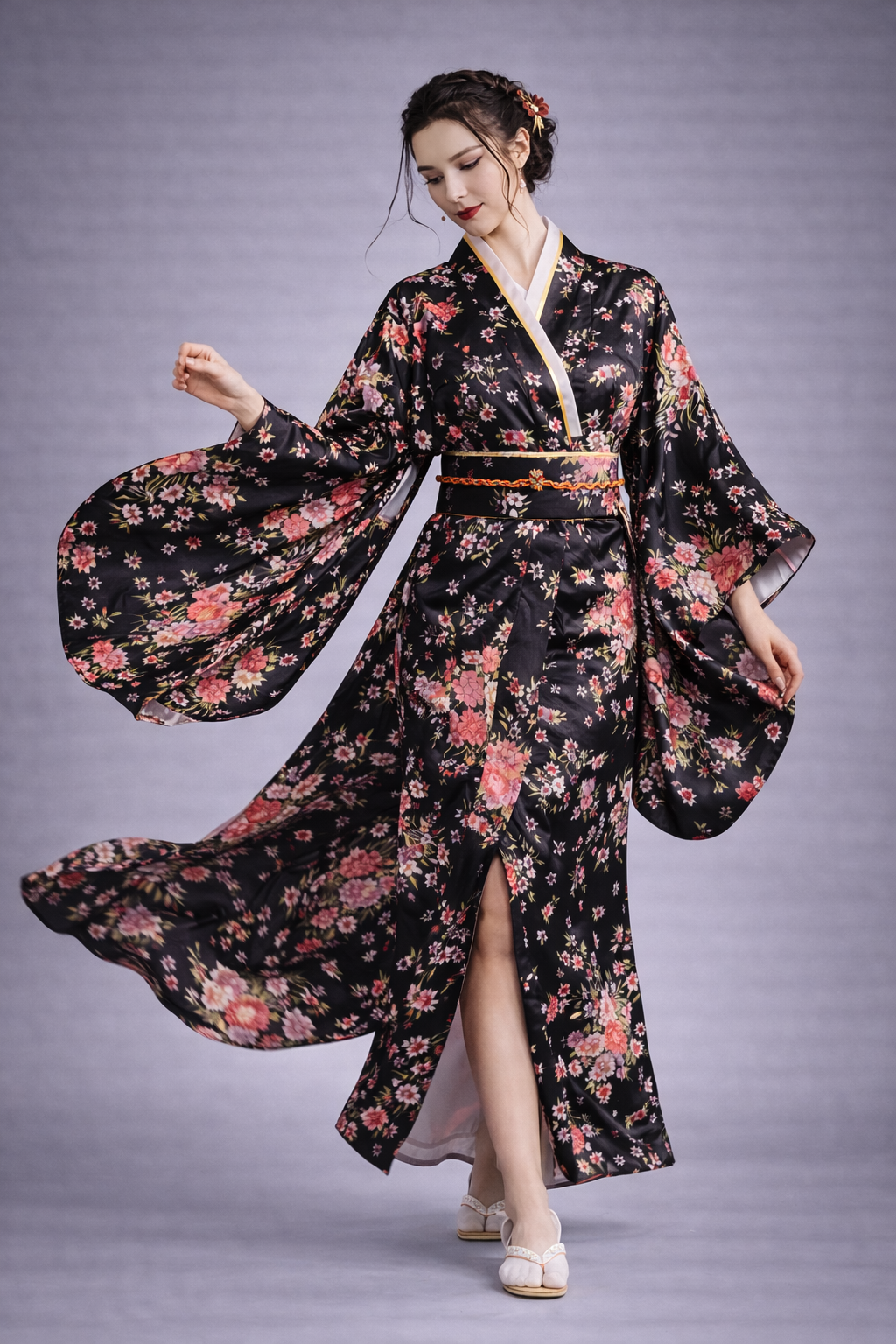 Robe Kimono femme Noir