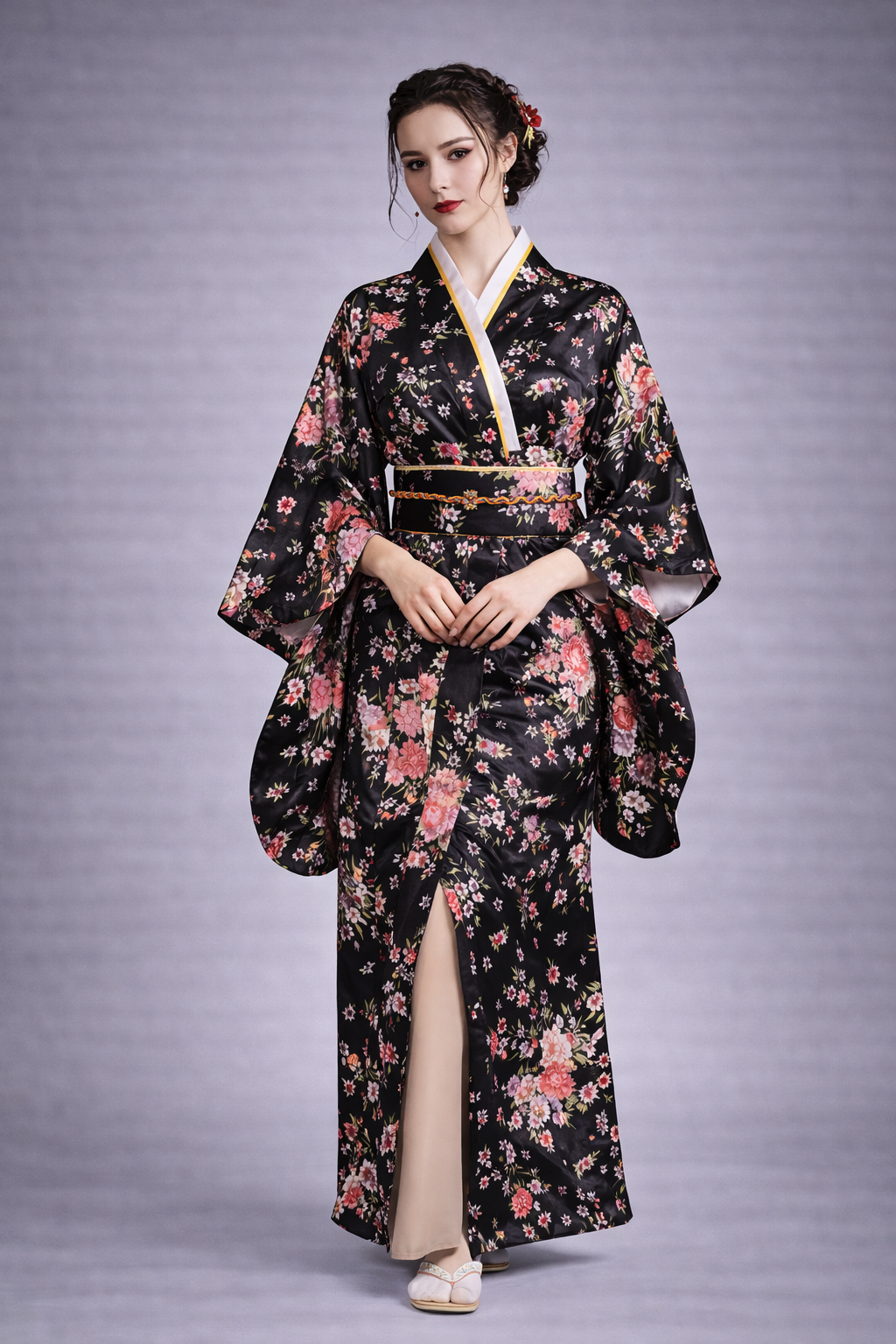 Robe Kimono femme Noir