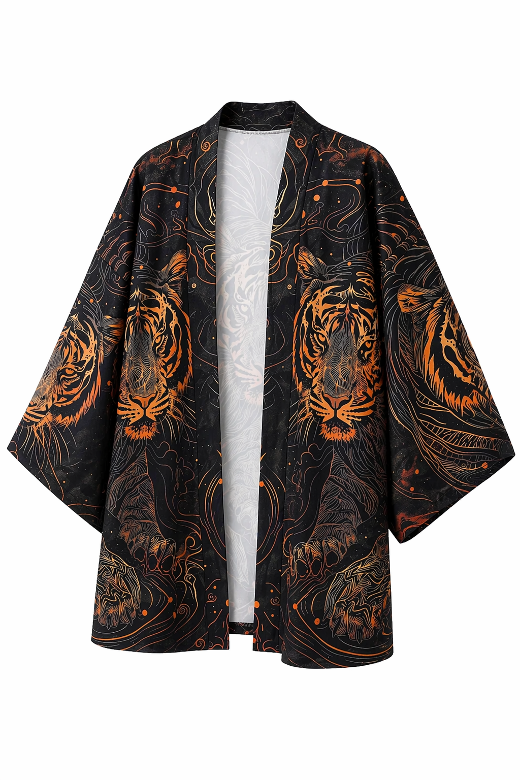 Veste Kimono Homme Satin Tigre