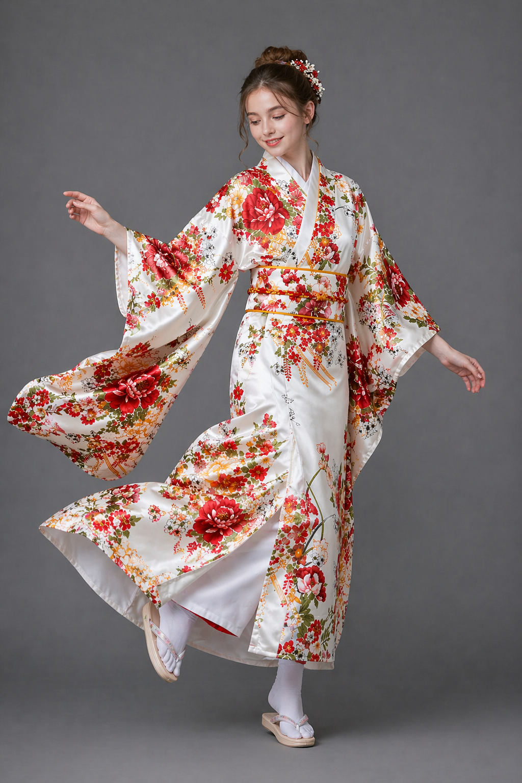 Kimono Japonais Fille Blanc