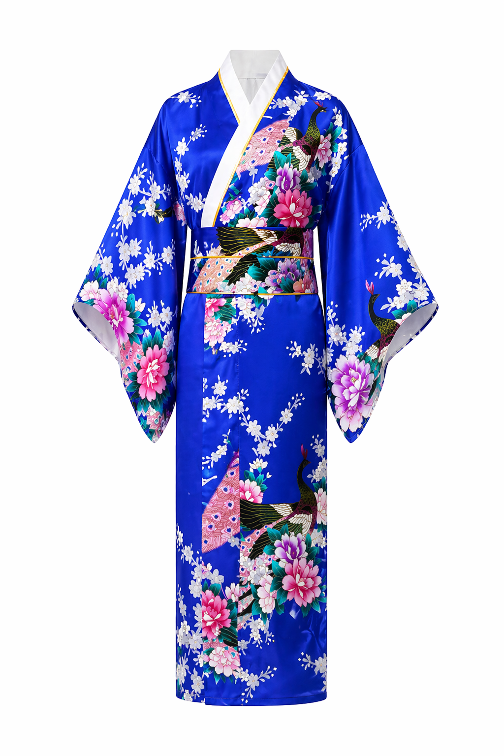 Kimono Japonais Fille Bleu à Fleurs