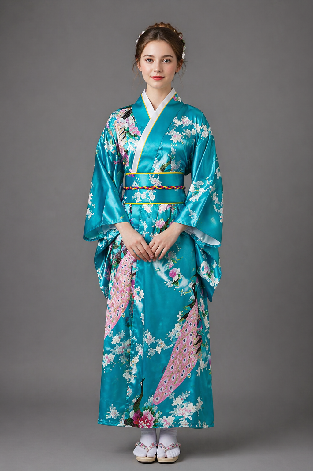 Kimono Japonais Fille Vert