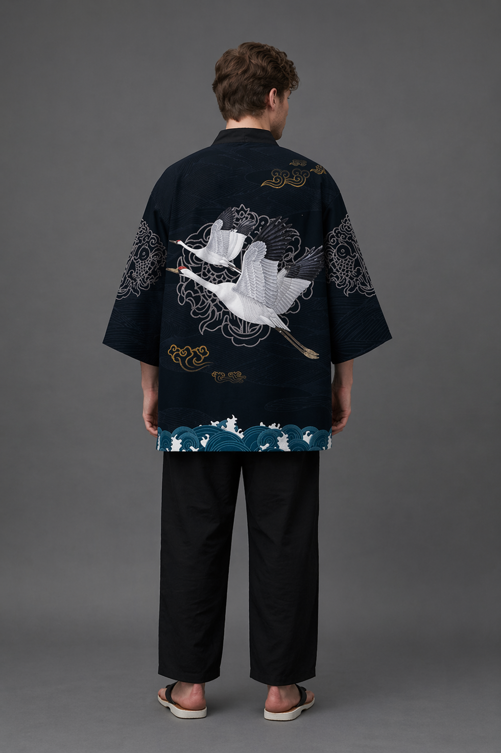 Veste Kimono Homme Grues