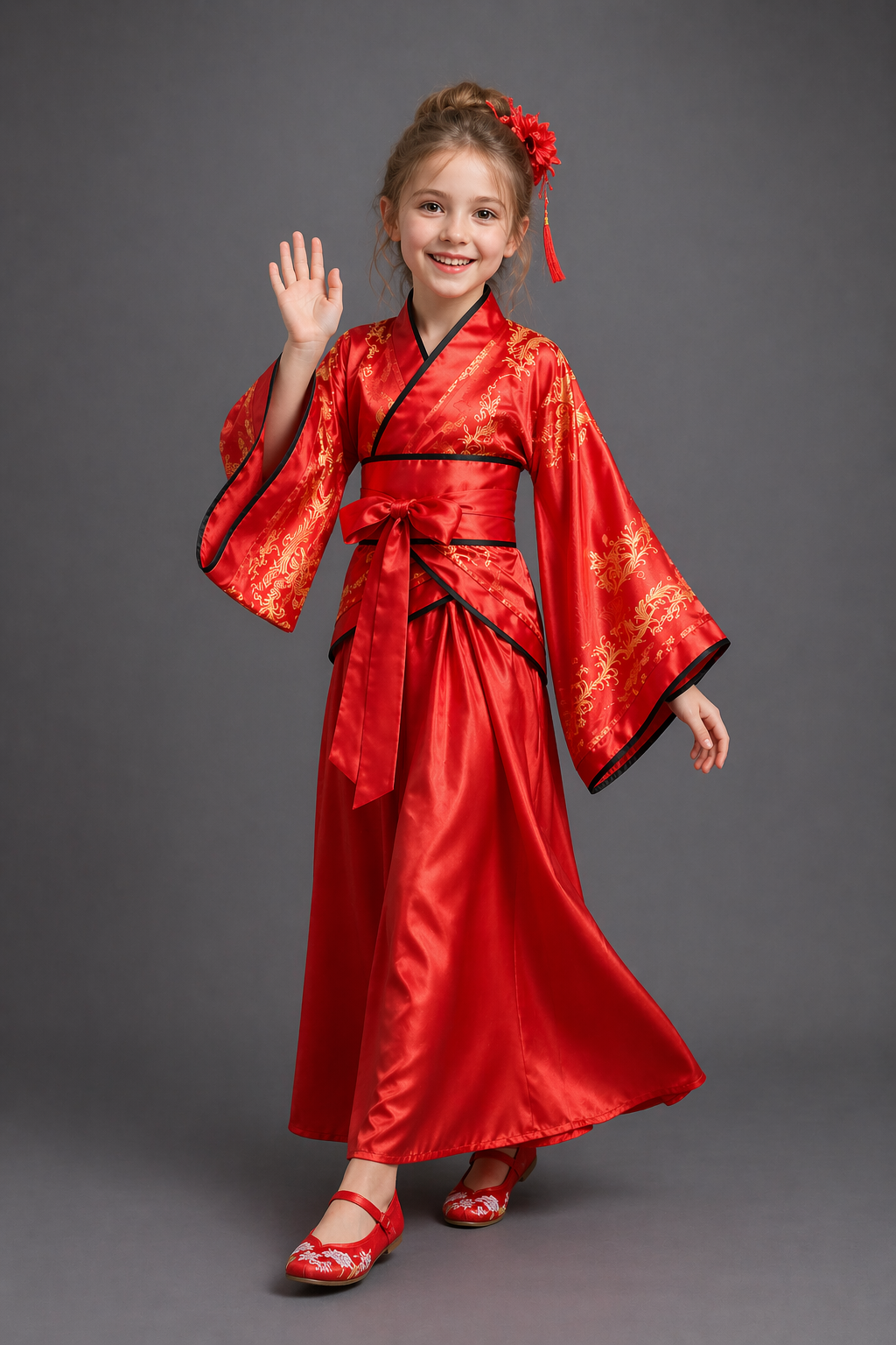 Kimono Japonais Traditionnel Fille