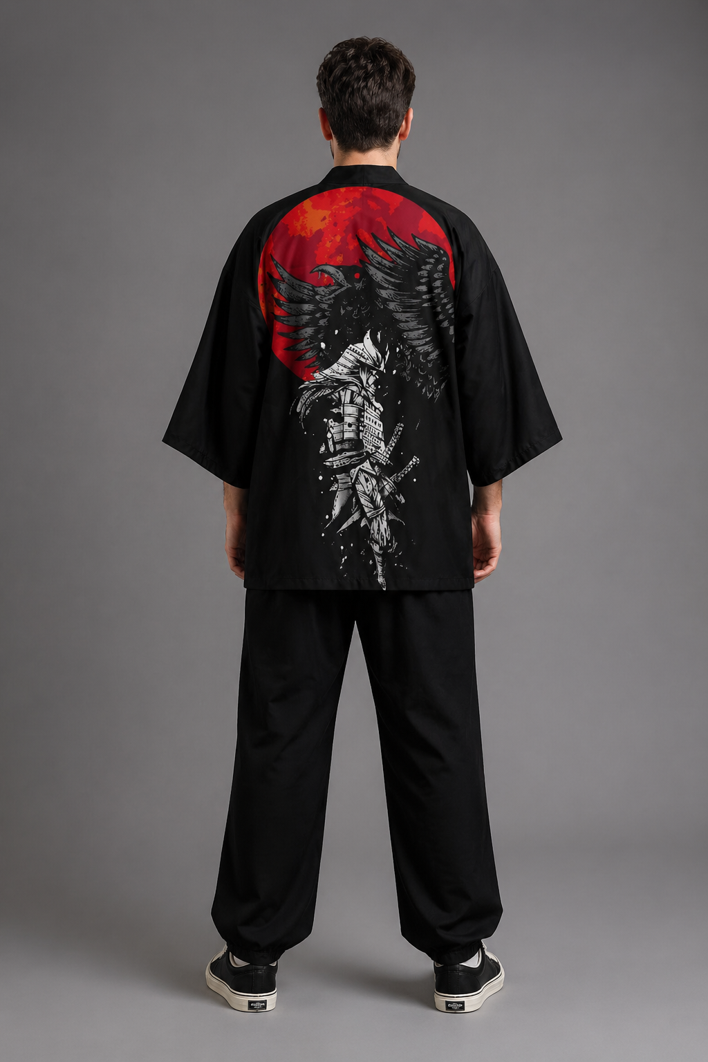 Veste Kimono Relax Homme Corbeau
