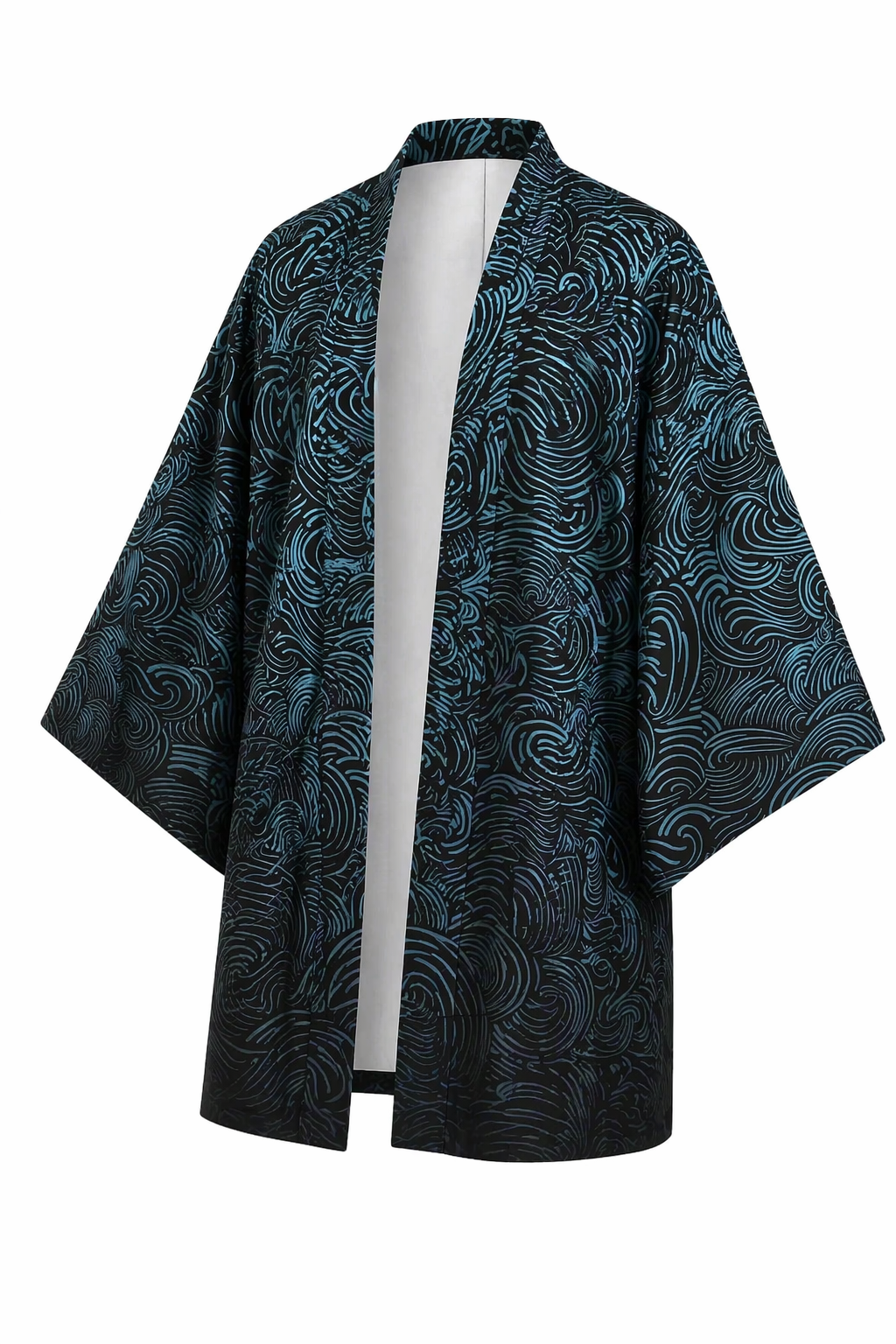 Veste Kimono Homme Noir Vague