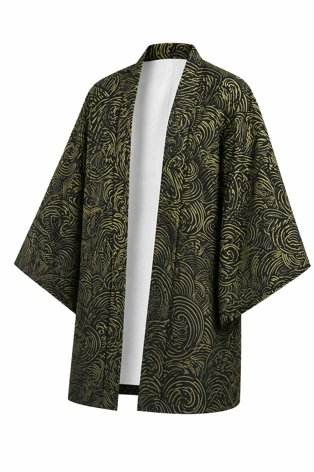 Veste Kimono Homme Noir Vague