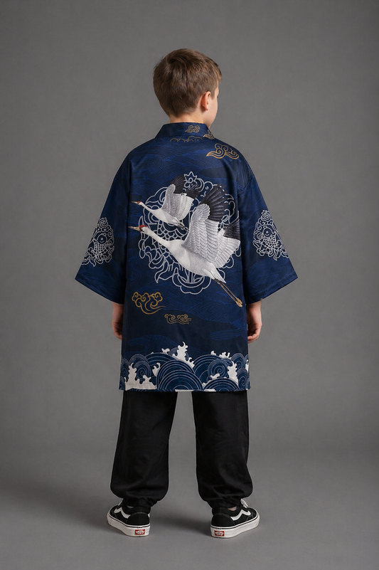 Veste Kimono Relax Garçon Grues