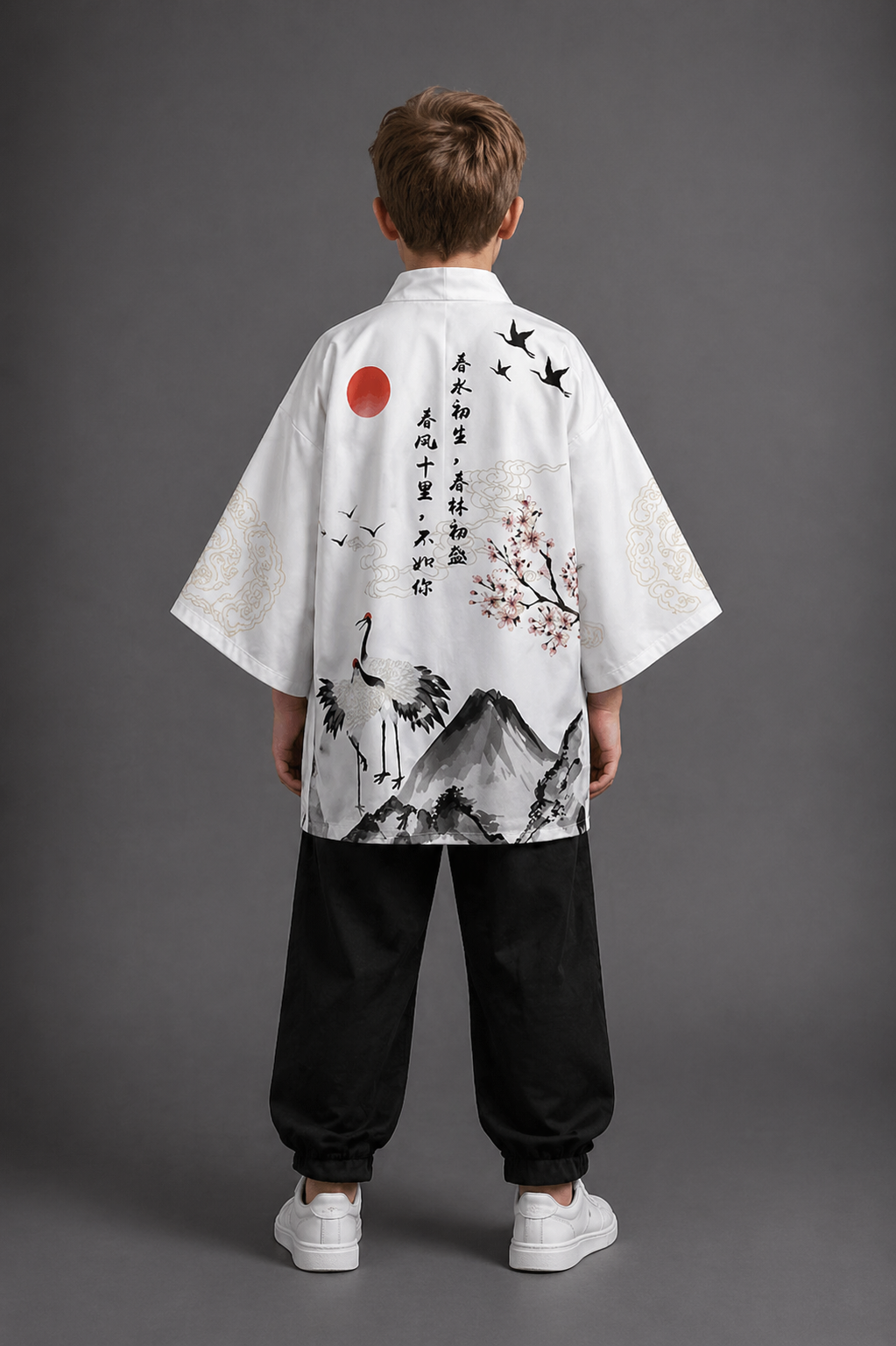 Veste Kimono Relax Garçon Blanc Fuji