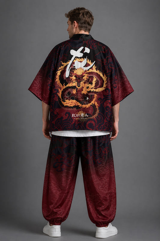 Ensemble Kimono et Pantalon Homme Pourpre Dragon