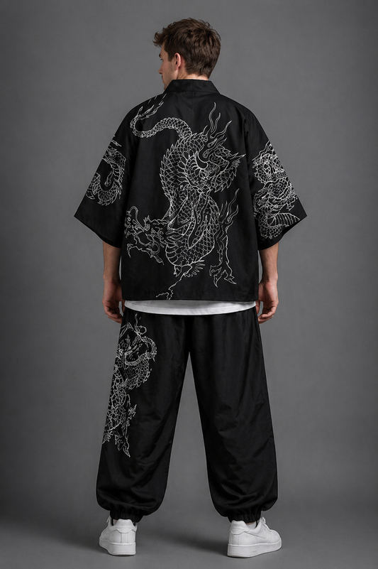 Ensemble Kimono et Pantalon Homme Dragon d'Argent