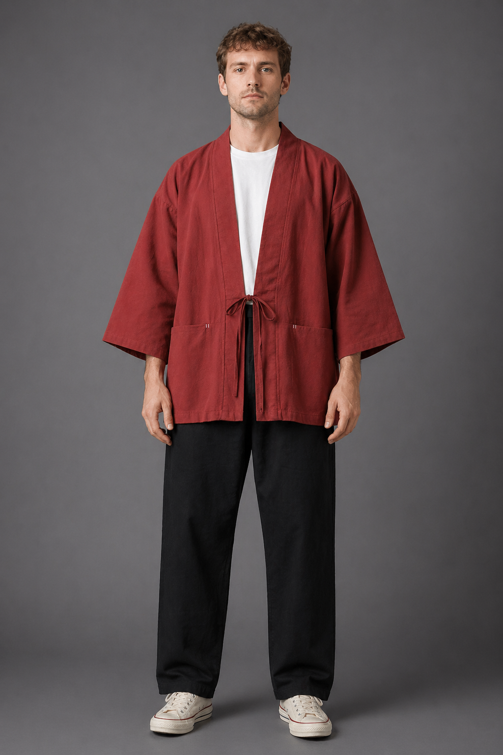 Veste Kimono Homme Coton Retro