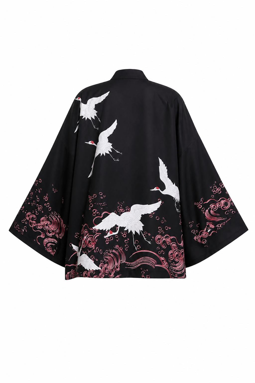Veste Kimono Femme Satin Grue Cendrée