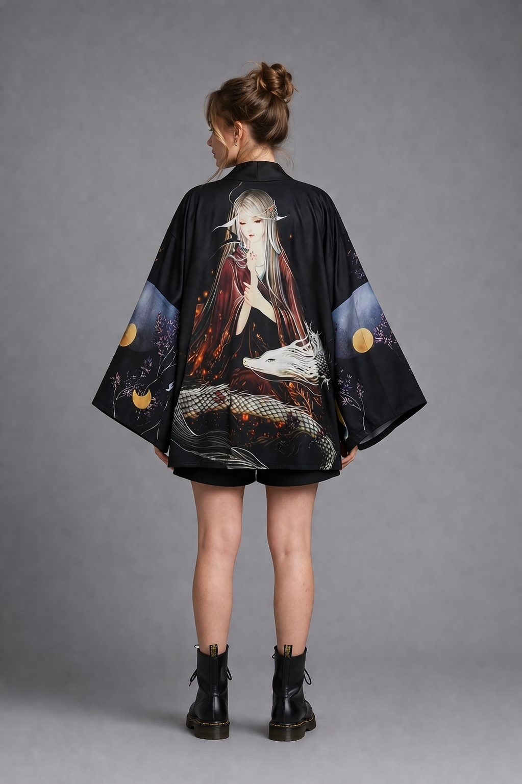 Veste Kimono Femme Satin Elf