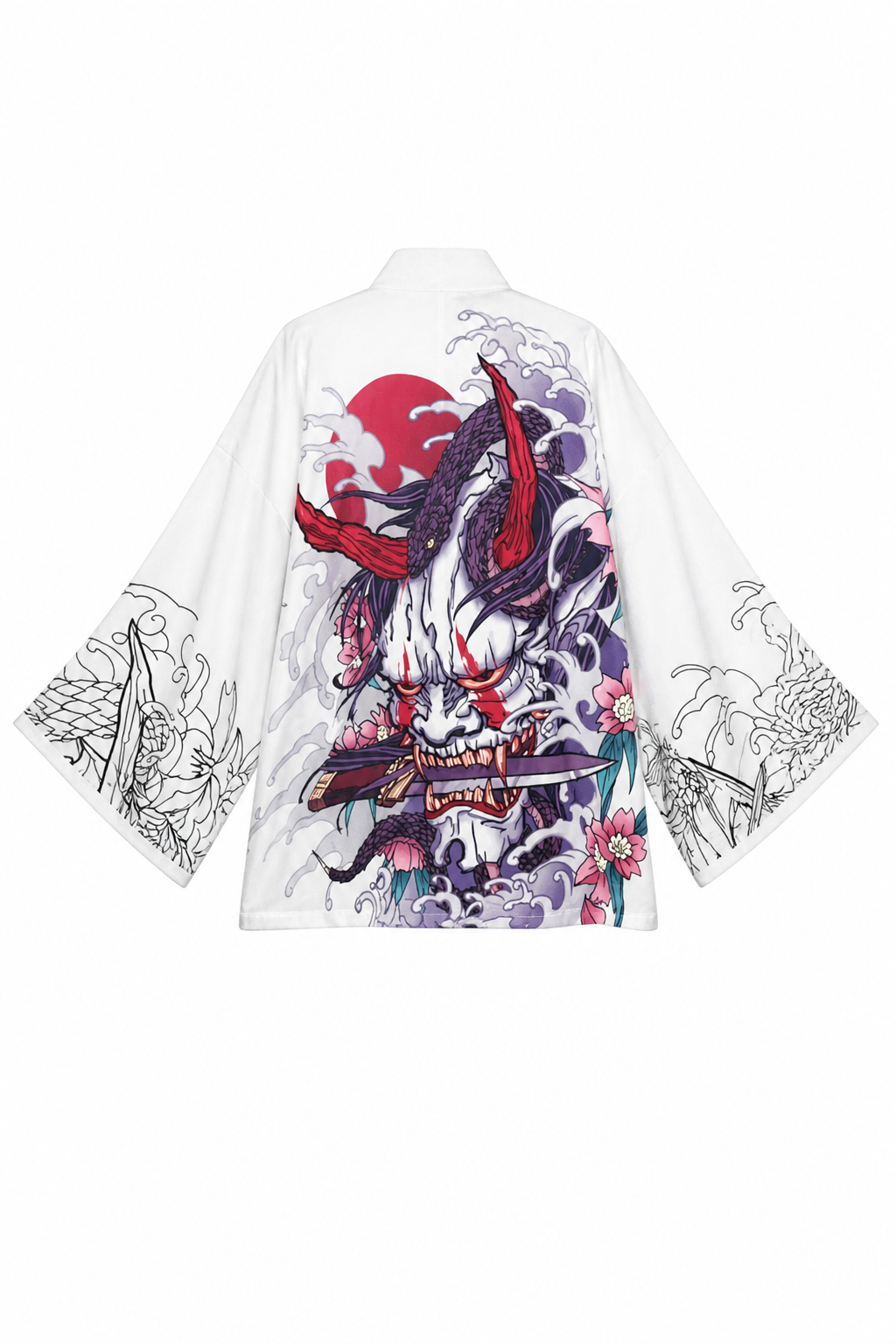 Veste Kimono Femme Satin Shinagami Violet et Rose
