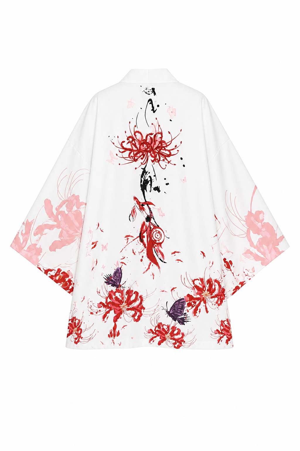 Veste Kimono Femme Satin Papillon