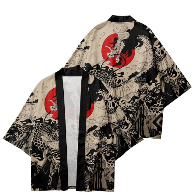 Veste Kimono Relax Garçon Lune Rouge