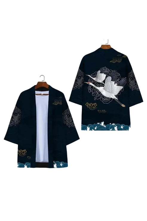 Veste Kimono Homme Grues