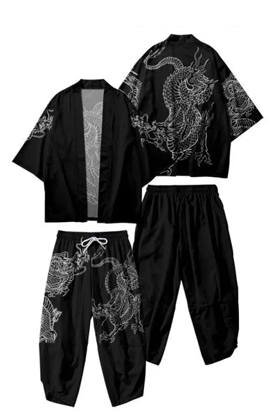Ensemble Kimono et Pantalon Homme Dragon d'Argent