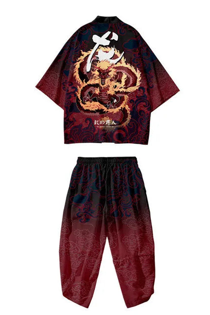 Ensemble Kimono et Pantalon Homme Pourpre Dragon