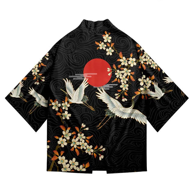 Veste Kimono Relax Garçon Grues et Sakura