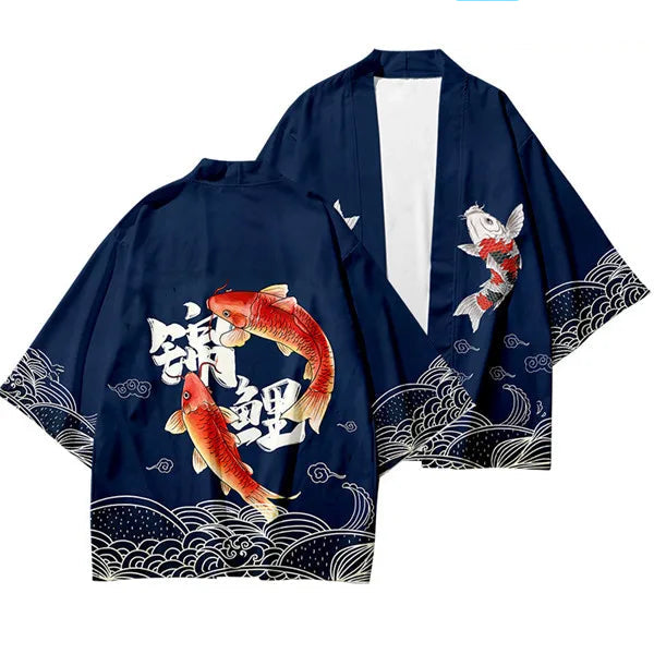 Veste Kimono Relax Garçon Koi Orange