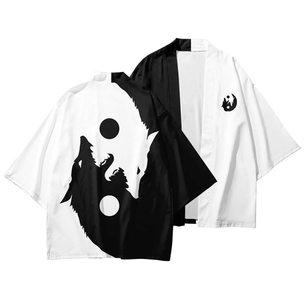 Veste Kimono Relax Homme Loup