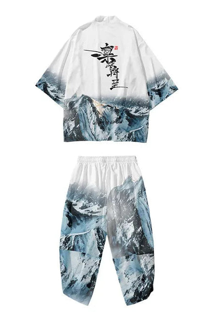 Ensemble Kimono et Pantalon Homme Montagne Enneigée