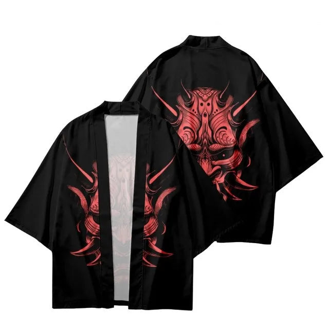 Veste Kimono Relax Garçon Oni Masque Rouge