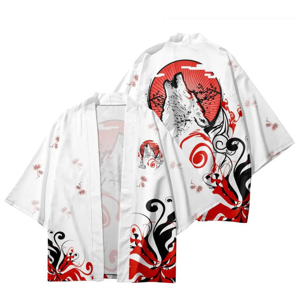 Veste Kimono Relax Homme Loup Hurlant