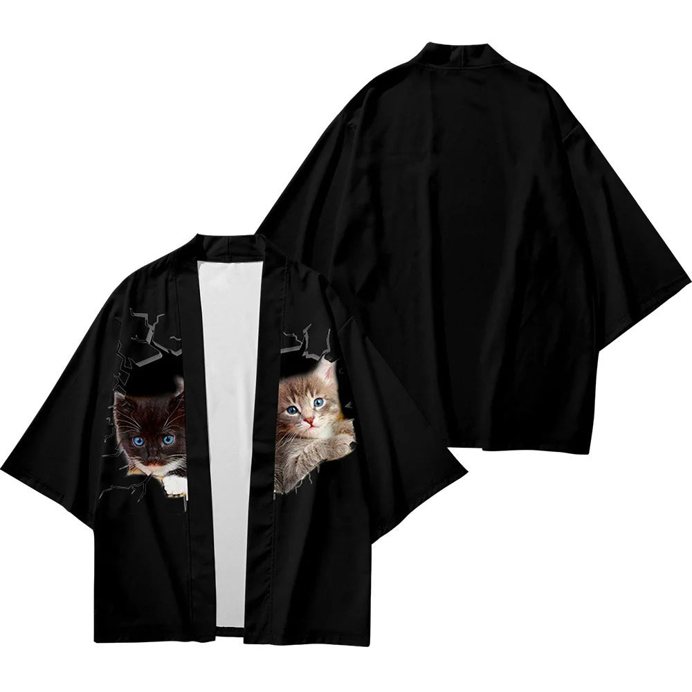 Veste Kimono Relax Homme Chat