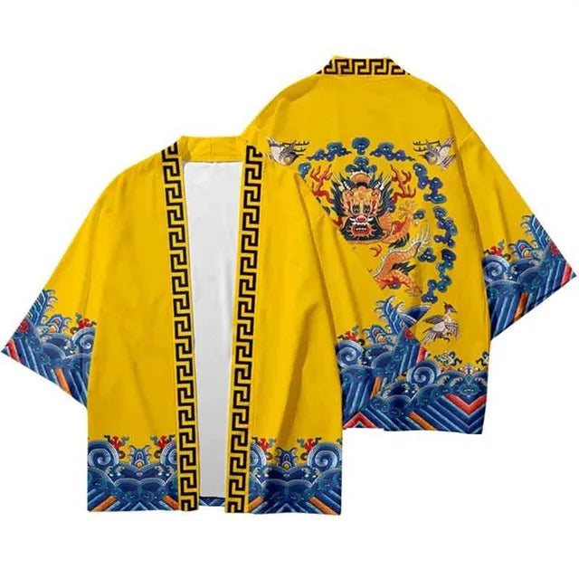 Veste Kimono Relax Garçon Dragon Doré