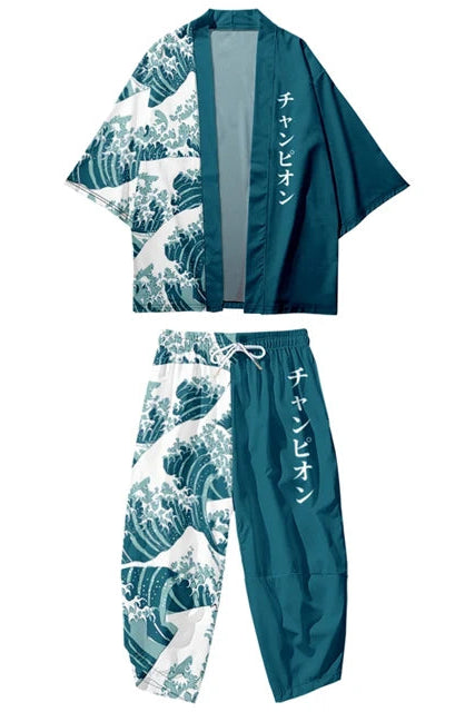 Ensemble Kimono et Pantalon Homme Tsunami Vert